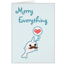 Cute Narwhal Holiday Greeting Cards