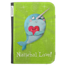 Cute Narwhal with Heart Kindle 3G Case