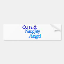 Cute Naughty Angel fun blue design Bumper Stickers