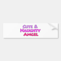 Cute & Naughty Angel fun pink design Bumper Sticker