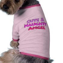 Cute & Naughty Angel fun pink design Dog Shirt