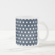 Cute Navy Blue White Tiny Little Polka Dots Gifts Mug