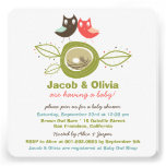 Cute Nesting Owl Family Baby Shower Invitation