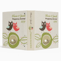 Cute Nesting Owl Family Pregnancy Baby Shower 3 Ring Binder