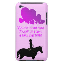 Cute Never Too Young Horse iPod Case-Mate Case
