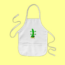Cute newt nibbling nachos aprons