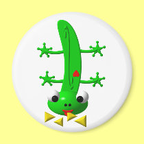 Cute newt nibbling nachos magnets