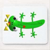 Cute newt nibbling nachos mousepads