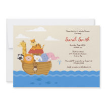 Cute Noah's Ark Gender Neutral Baby Shower Invite