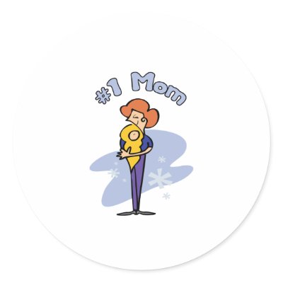 Cute "Number 1" Mom design Round Sticker by Eholidayz