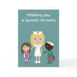Cute Nurse & kids Get well soon card