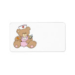 Cute Nurse RN Bear Address Label