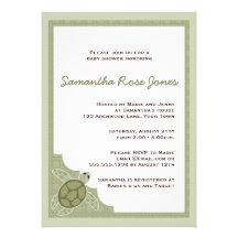Cute Ocean Theme Baby Shower - Green Personalized Invites