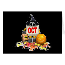 Cute-October-Calendar Greeting Cards