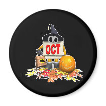 Cute-October-Calendar Refrigerator Magnets
