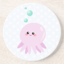 Cute octopus cartoon coaster