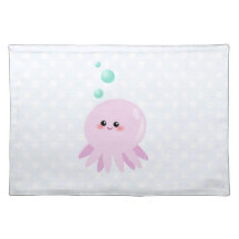 Cute octopus cartoon place mats