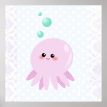 Cute octopus cartoon posters