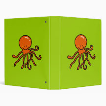 cute octopus vinyl binder