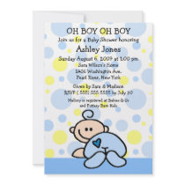 Cute Oh Boy Baby Shower Invitations