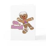cute oh, snap gingerbread man cookie greeting cards