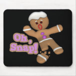 cute oh, snap gingerbread man cookie mouse pads