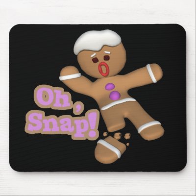 cute oh, snap gingerbread man cookie mouse pads by doonidesigns