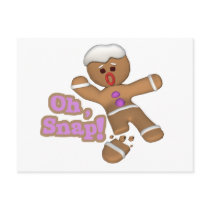 cute oh, snap gingerbread man cookie postcard