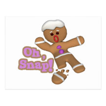 cute oh, snap gingerbread man cookie postcard
