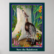 Cute Okapi Save the Rainforest