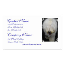 Cute Old English Sheepdog Business Cards