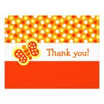 Cute Orange Butterfly Flat Thank You Note Cards Custom Announcement