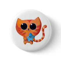 Cute Orange Cat with Star Pin