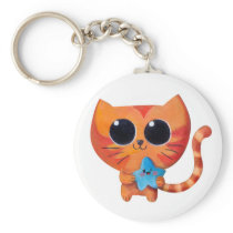 Cute Orange Cat with Star Keychains