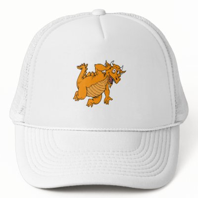 Cute Orange Dragon Trucker Hats by dragons_lair