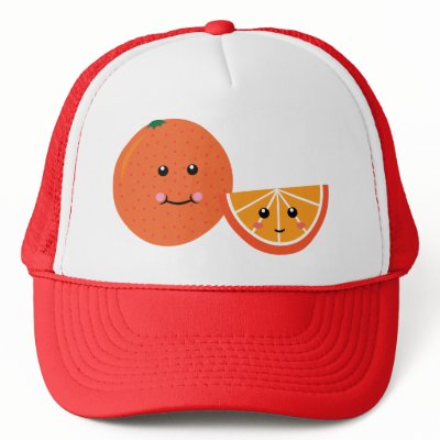 Cute Orange Mesh Hats by toxiferous