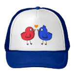 cute orange heart love birds hat