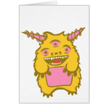 Cute Orange Monster Card