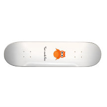 Cute orange owl skateboards