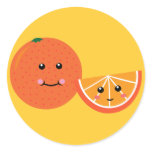 Cute Orange Round Sticker