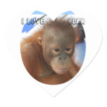 Cute Orangutan Baby Heart Sticker