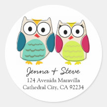 Cute Owl Address Labels Stickers