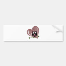 Cute Owl and Heart Bumper Sticker