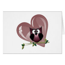 Cute Owl and Heart Card