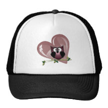 Cute Owl and Heart Hat