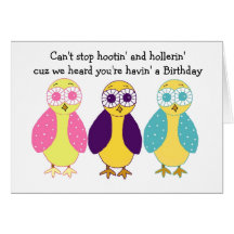 Cute Owl Birthday Greeting Greeting Card