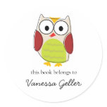 Cute Owl Bookplate Labels stickers