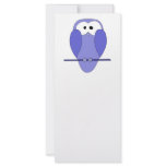 Cute Owl Cartoon. Blue. Rack Cards