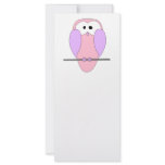 Cute Owl Cartoon. Pink Rack Card Design