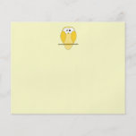 Cute Owl Cartoon. Yellow. Custom Flyer